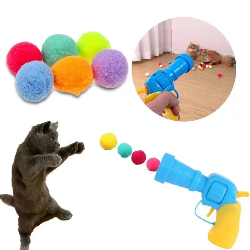 Interactive Launch Training Cat Toys Creative Kittens Games Stretch Plush Ball Toys Cat Supplies Pet Accessories herbe à chat