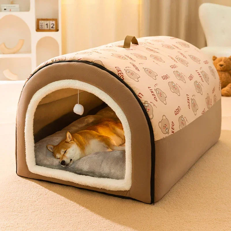 Winter Dog Kennel Warm Bed Nest for Medium Large Dogs