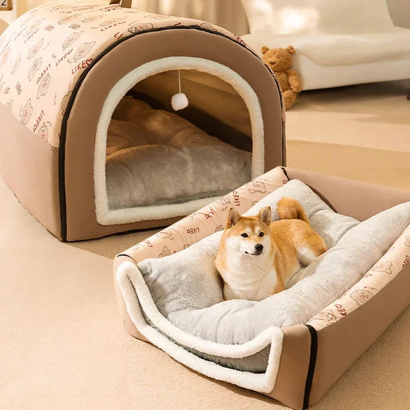 Winter Dog Kennel Warm Bed Nest for Medium Large Dogs