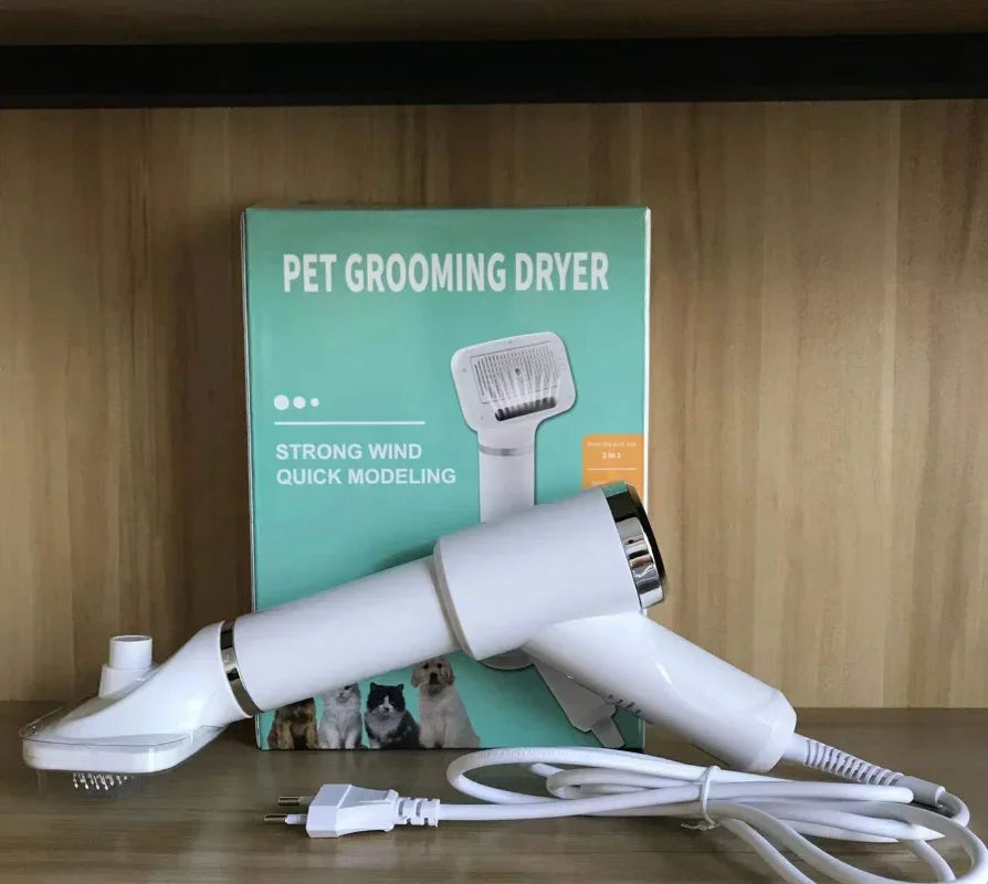 2-In-1 Pet Dog Dryer and Comb Brush Kitten Cat Hair Grooming Kit