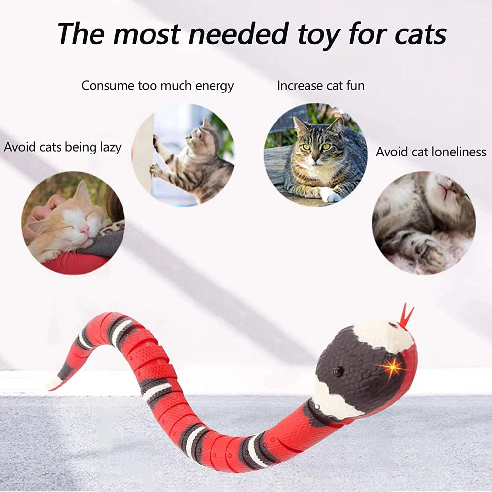 Smart Sensing Snake USB Charging Interactive Cat Toy